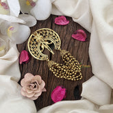 Vriksham Half Moon Design With Cluster Bead Layer Jada Billai-White-G19263